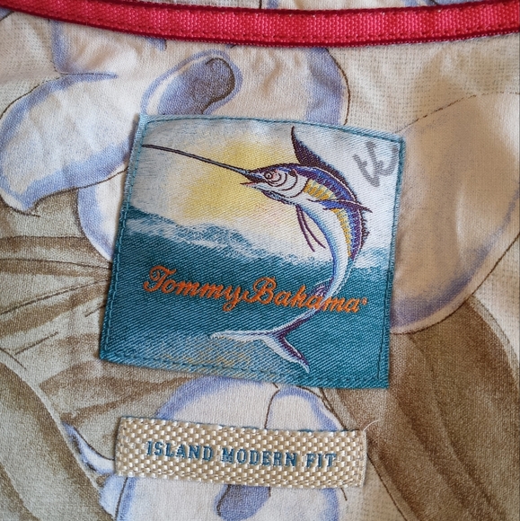 Tommy Bahama Silk XL Bohemian Tropical Floral Modern Fit Loose Fit Short Sleeve - Picture 5 of 7
